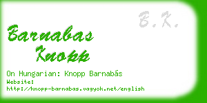barnabas knopp business card