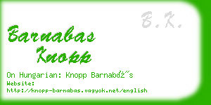 barnabas knopp business card